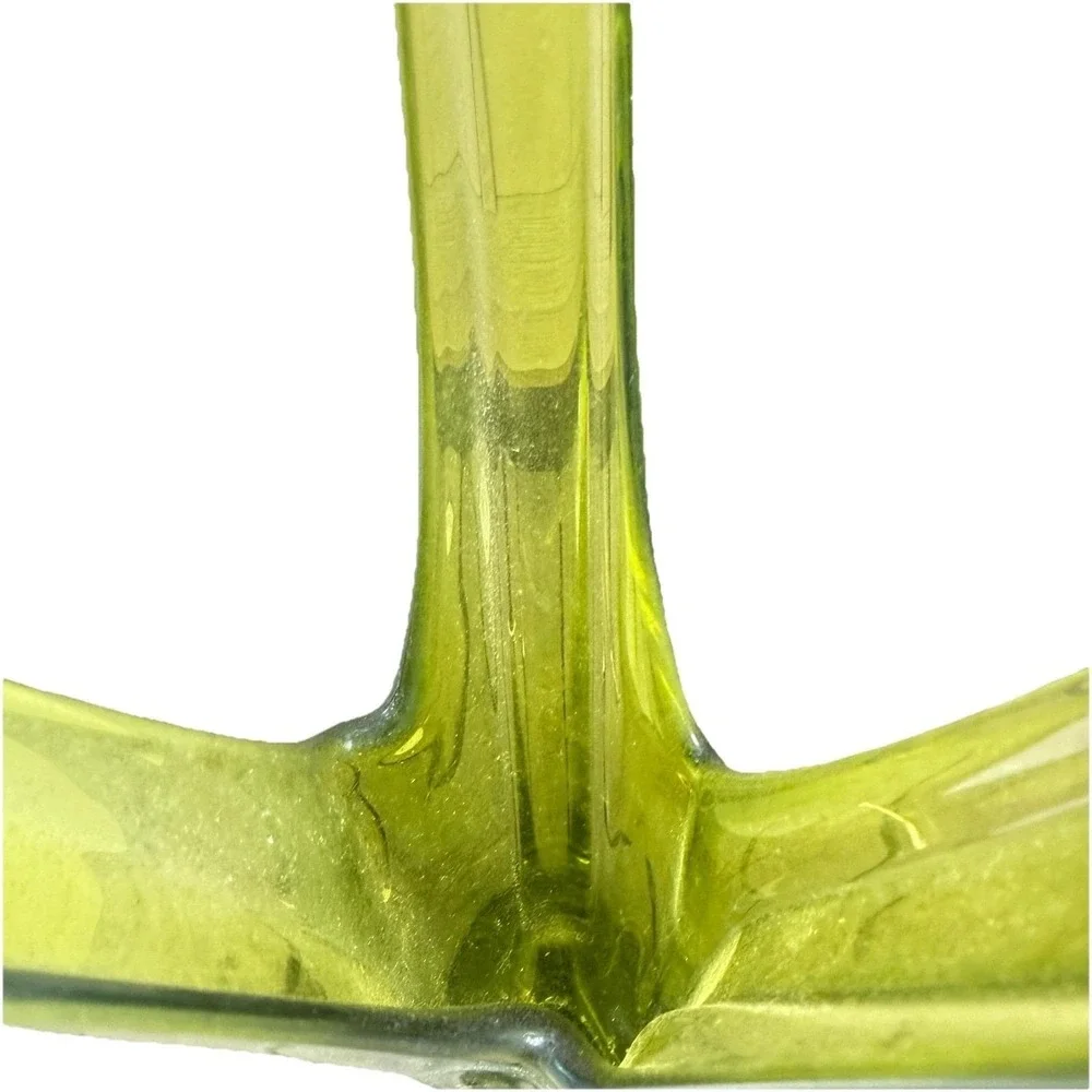Vintage Viking Green Glass Swung Vase  27